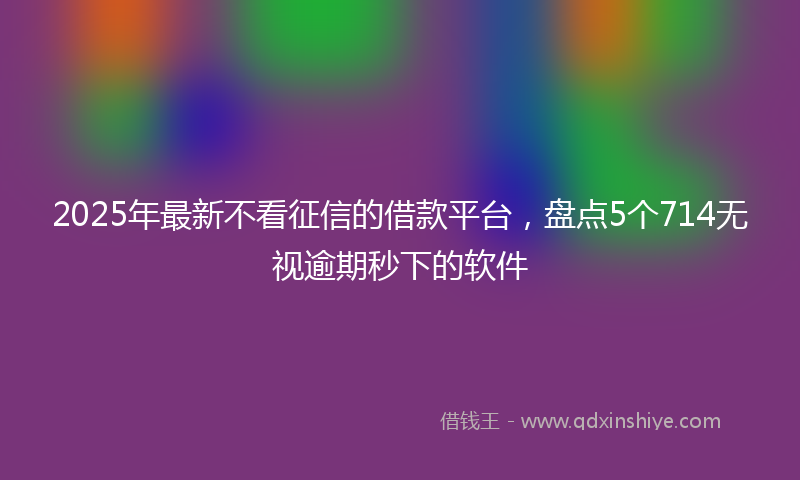 2025年最新不看征信的借款平台，盘点5个714无视逾期秒下的软件