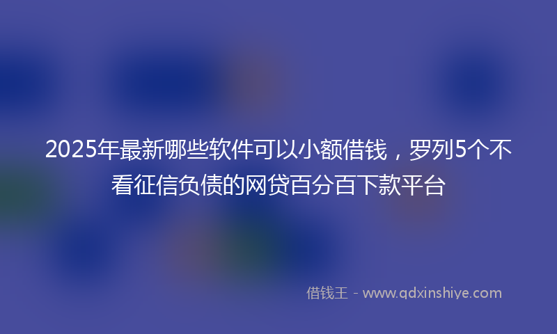 2025年最新哪些软件可以小额借钱，罗列5个不看征信负债的网贷百分百下款平台