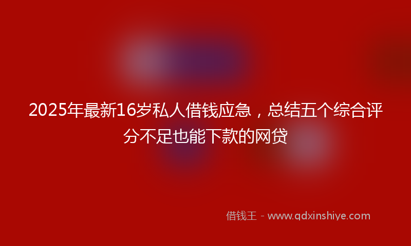 2025年最新16岁私人借钱应急，总结五个综合评分不足也能下款的网贷