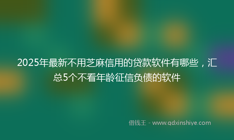 2025年最新不用芝麻信用的贷款软件有哪些，汇总5个不看年龄征信负债的软件