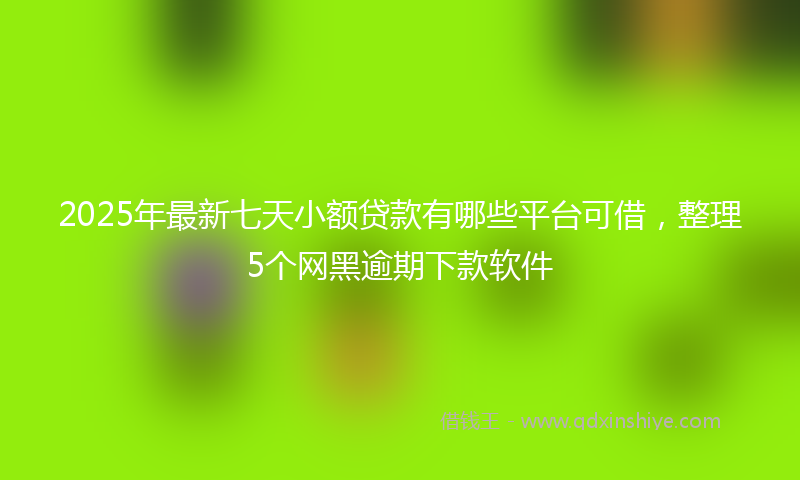 2025年最新七天小额贷款有哪些平台可借，整理5个网黑逾期下款软件