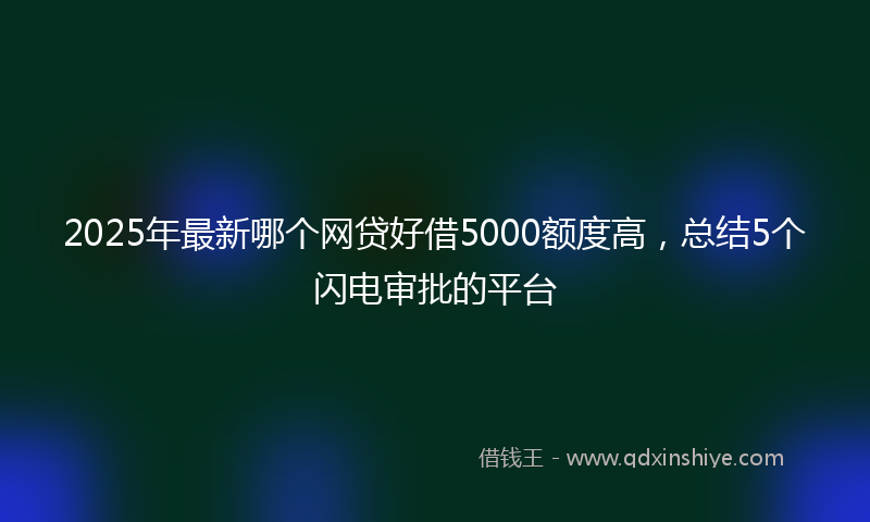 2025年最新哪个网贷好借5000额度高，总结5个闪电审批的平台