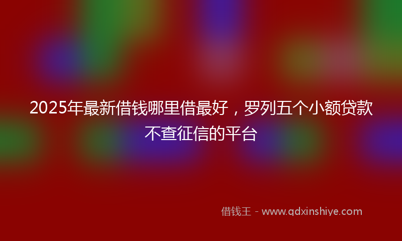 2025年最新借钱哪里借最好，罗列五个小额贷款不查征信的平台