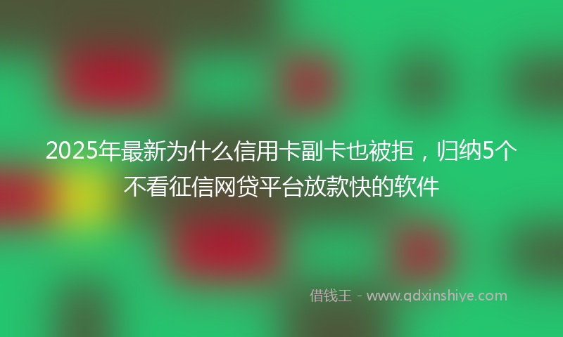 2025年最新为什么信用卡副卡也被拒，归纳5个不看征信网贷平台放款快的软件
