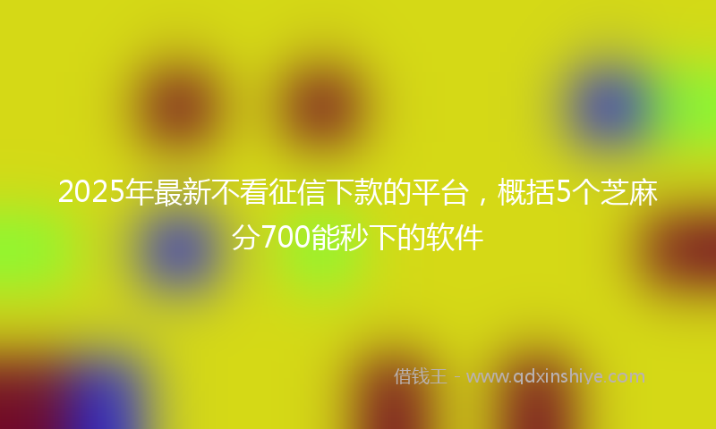 2025年最新不看征信下款的平台，概括5个芝麻分700能秒下的软件