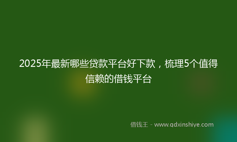 2025年最新哪些贷款平台好下款，梳理5个值得信赖的借钱平台