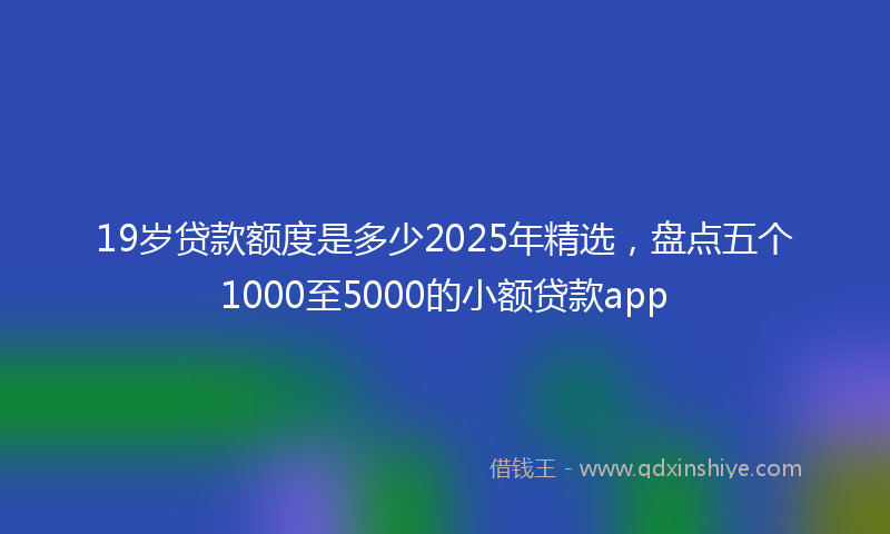 19岁贷款额度是多少2025年精选，盘点五个1000至5000的小额贷款app
