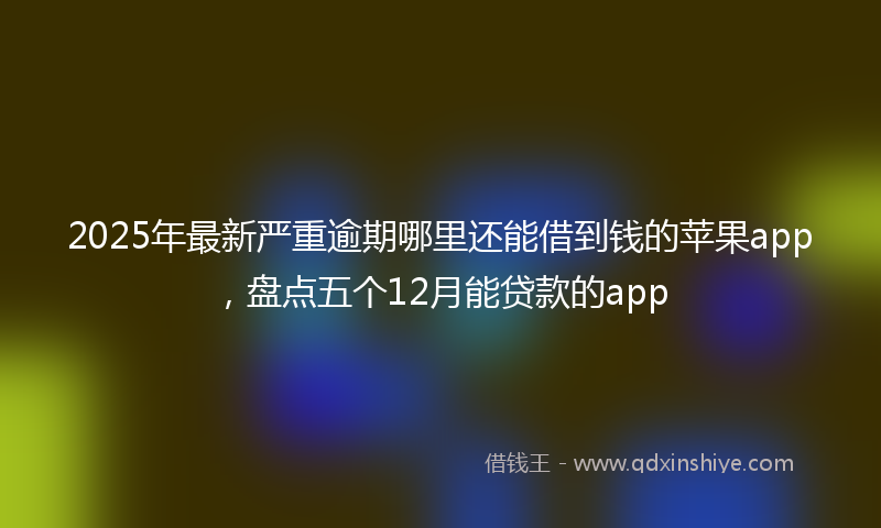 2025年最新严重逾期哪里还能借到钱的苹果app，盘点五个12月能贷款的app