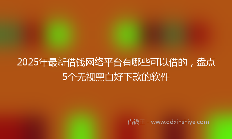 2025年最新借钱网络平台有哪些可以借的，盘点5个无视黑白好下款的软件