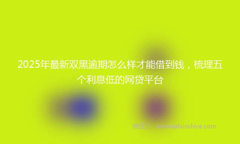 2025年最新双黑逾期怎么样才能借到钱，梳理五个利息低的网贷平台