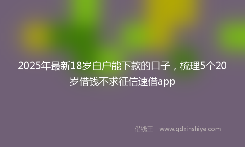 2025年最新18岁白户能下款的口子，梳理5个20岁借钱不求征信速借app