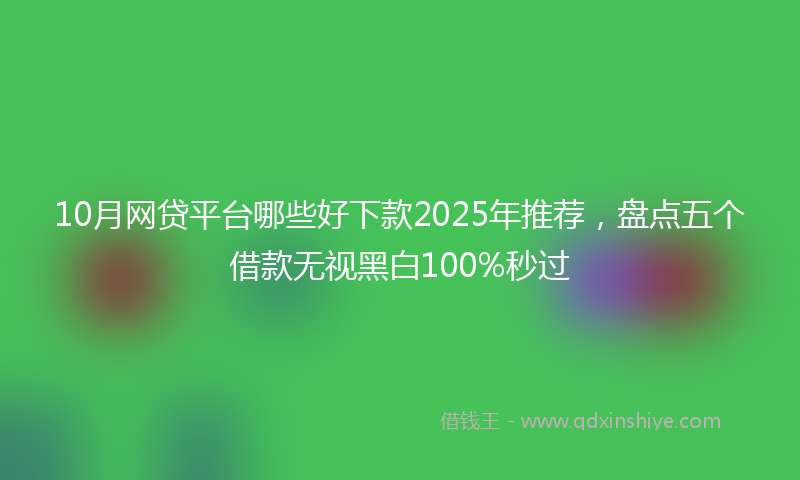 10月网贷平台哪些好下款2025年推荐，盘点五个借款无视黑白100%秒过