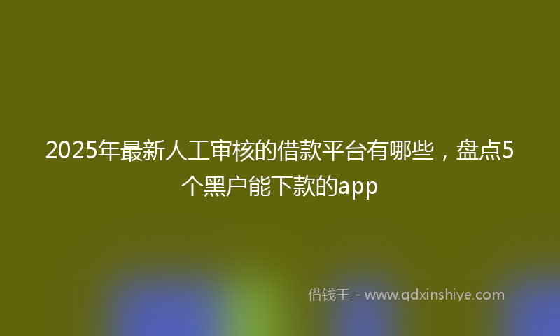 2025年最新人工审核的借款平台有哪些，盘点5个黑户能下款的app