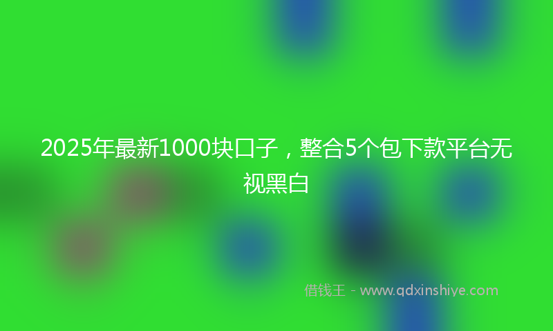 2025年最新1000块口子，整合5个包下款平台无视黑白