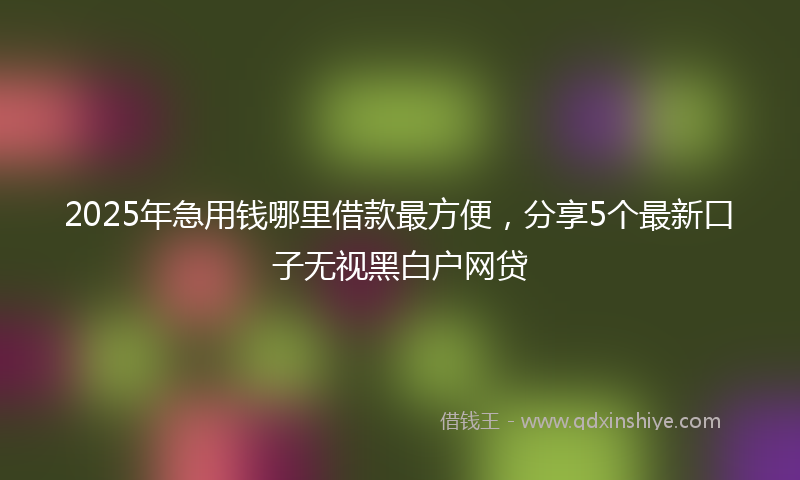 2025年急用钱哪里借款最方便，分享5个最新口子无视黑白户网贷