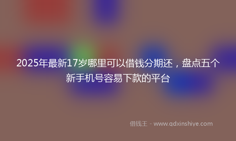2025年最新17岁哪里可以借钱分期还，盘点五个新手机号容易下款的平台