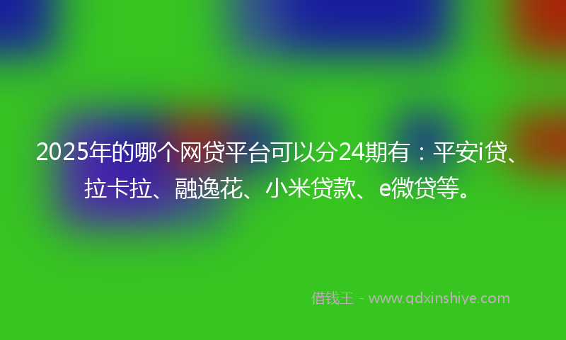 2025年的哪个网贷平台可以分24期有：平安i贷、拉卡拉、融逸花、小米贷款、e微贷等。