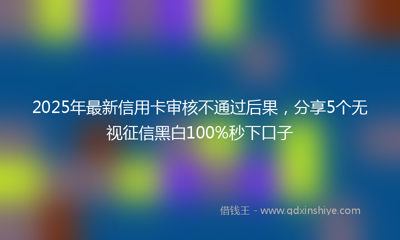2025年最新信用卡审核不通过后果，分享5个无视征信黑白100%秒下口子