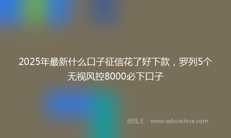 2025年最新什么口子征信花了好下款，罗列5个无视风控8000必下口子