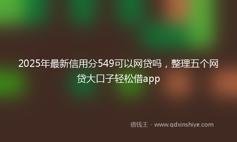 2025年最新信用分549可以网贷吗，整理五个网贷大口子轻松借app
