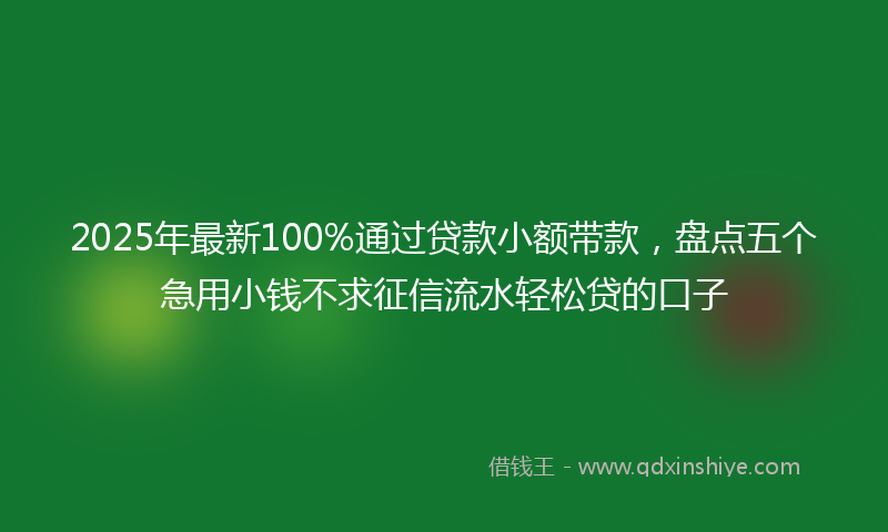 2025年最新100%通过贷款小额带款，盘点五个急用小钱不求征信流水轻松贷的口子