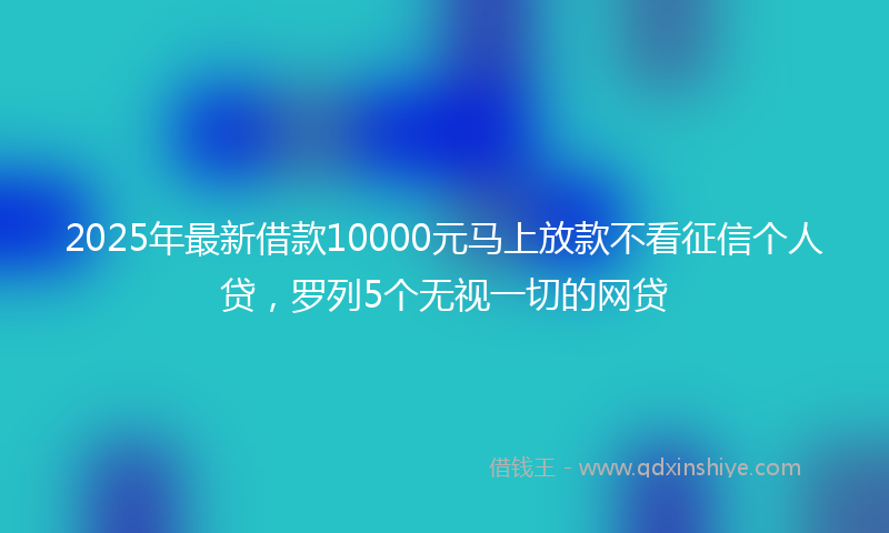 2025年最新借款10000元马上放款不看征信个人贷，罗列5个无视一切的网贷
