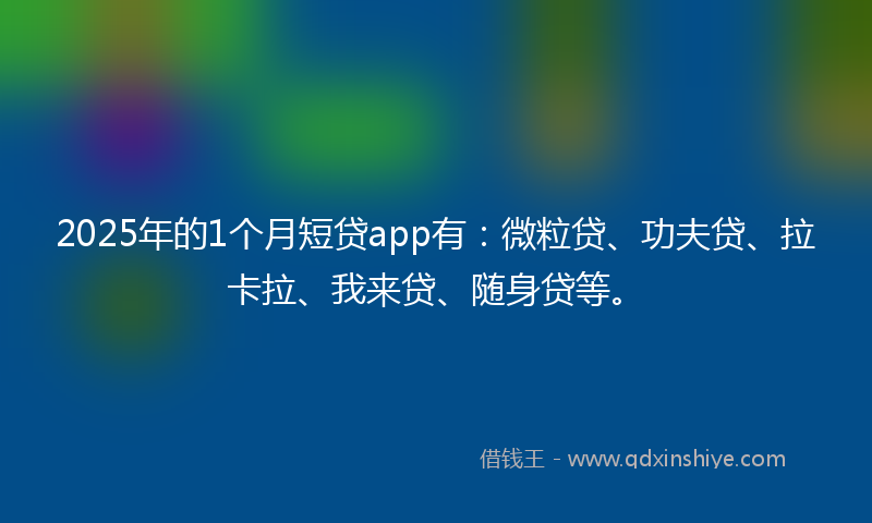 2025年的1个月短贷app有：微粒贷、功夫贷、拉卡拉、我来贷、随身贷等。