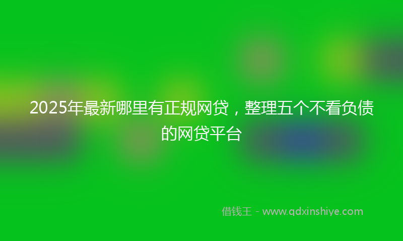 2025年最新哪里有正规网贷，整理五个不看负债的网贷平台