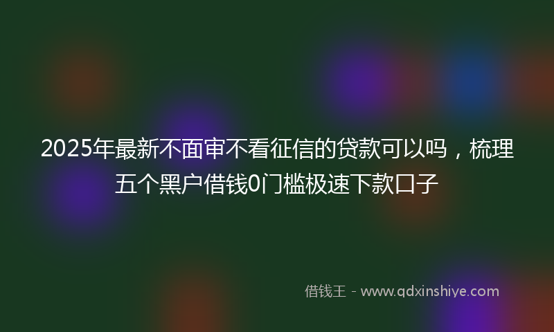 2025年最新不面审不看征信的贷款可以吗，梳理五个黑户借钱0门槛极速下款口子