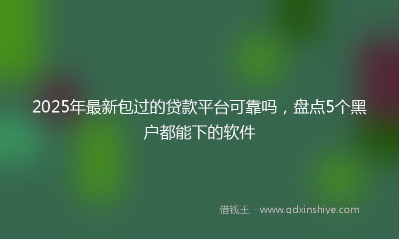 2025年最新包过的贷款平台可靠吗，盘点5个黑户都能下的软件