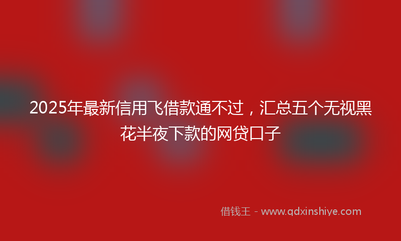 2025年最新信用飞借款通不过，汇总五个无视黑花半夜下款的网贷口子
