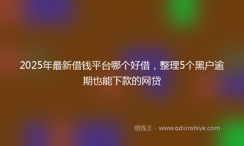 2025年最新借钱平台哪个好借，整理5个黑户逾期也能下款的网贷