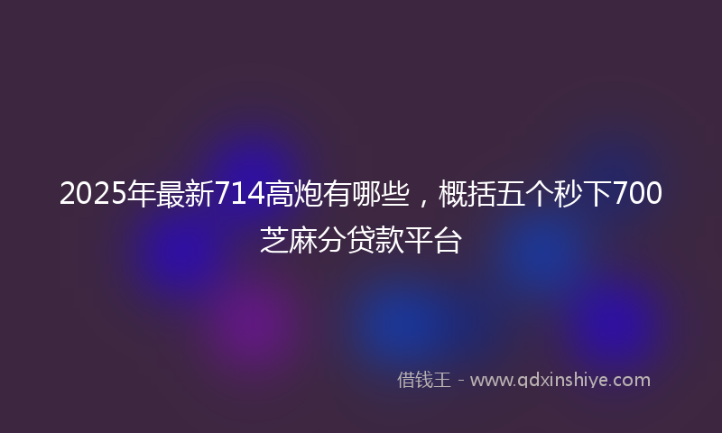 2025年最新714高炮有哪些，概括五个秒下700芝麻分贷款平台