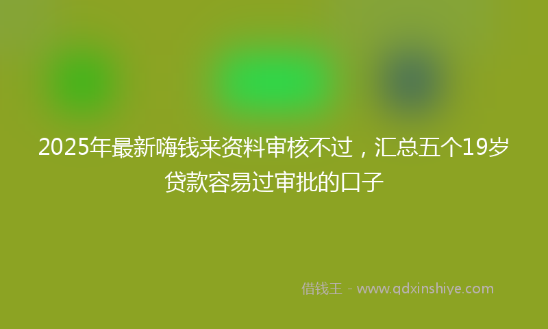 2025年最新嗨钱来资料审核不过，汇总五个19岁贷款容易过审批的口子