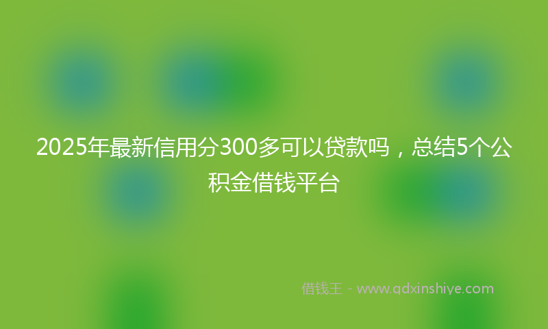 2025年最新信用分300多可以贷款吗，总结5个公积金借钱平台