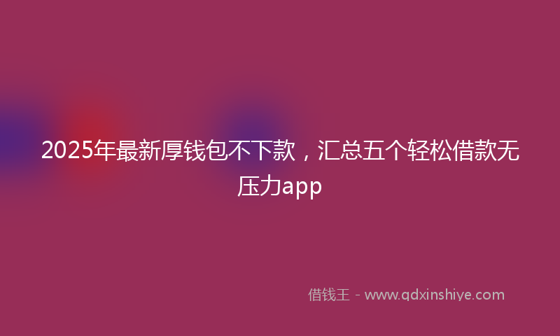 2025年最新厚钱包不下款，汇总五个轻松借款无压力app