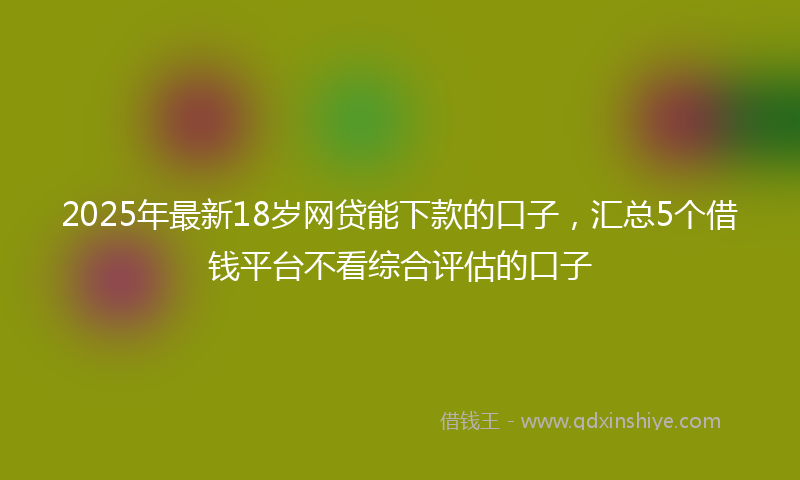 2025年最新18岁网贷能下款的口子，汇总5个借钱平台不看综合评估的口子