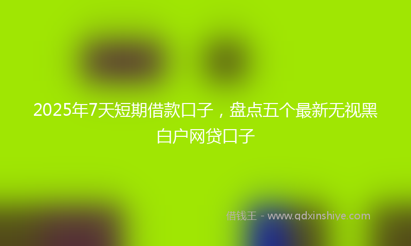 2025年7天短期借款口子，盘点五个最新无视黑白户网贷口子
