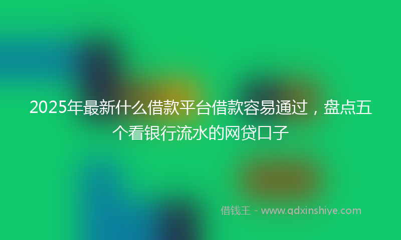2025年最新什么借款平台借款容易通过，盘点五个看银行流水的网贷口子