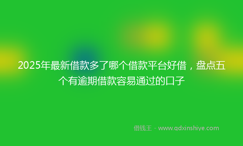 2025年最新借款多了哪个借款平台好借，盘点五个有逾期借款容易通过的口子