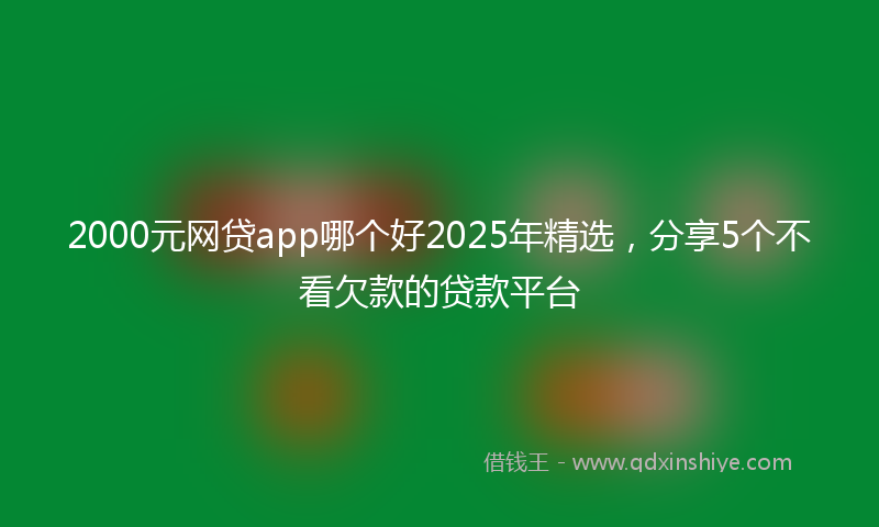 2000元网贷app哪个好2025年精选，分享5个不看欠款的贷款平台
