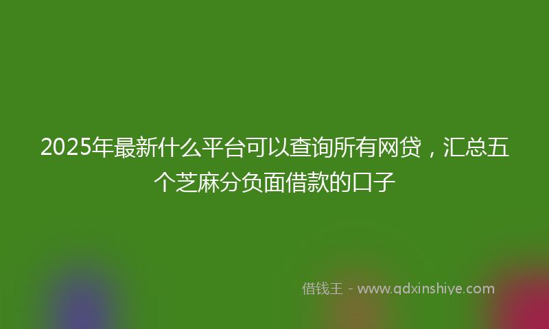 2025年最新什么平台可以查询所有网贷，汇总五个芝麻分负面借款的口子
