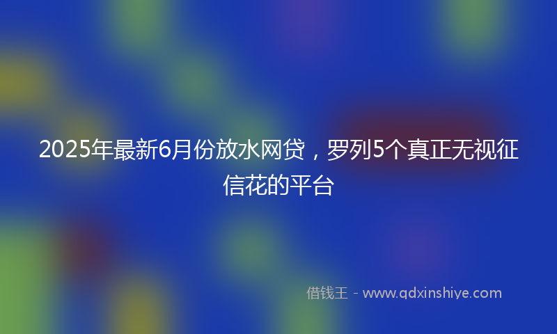 2025年最新6月份放水网贷，罗列5个真正无视征信花的平台