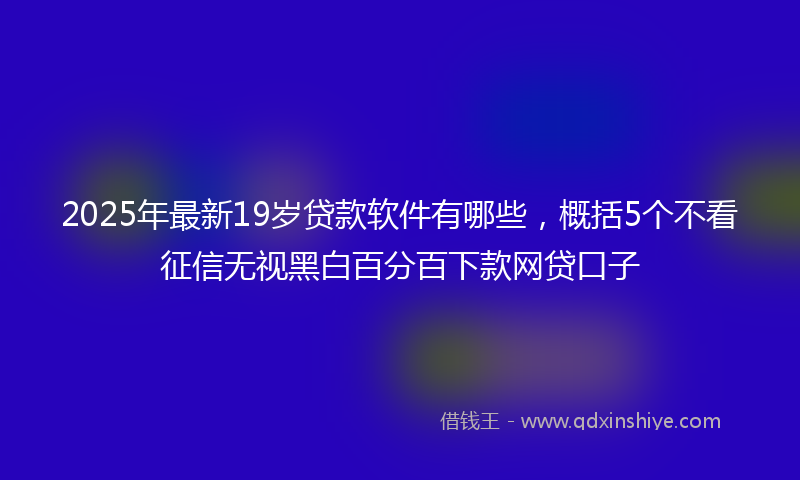 2025年最新19岁贷款软件有哪些，概括5个不看征信无视黑白百分百下款网贷口子