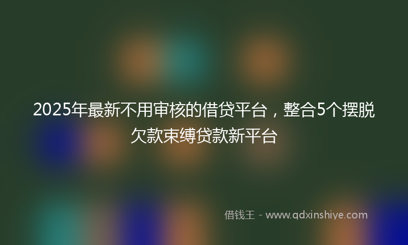 2025年最新不用审核的借贷平台，整合5个摆脱欠款束缚贷款新平台