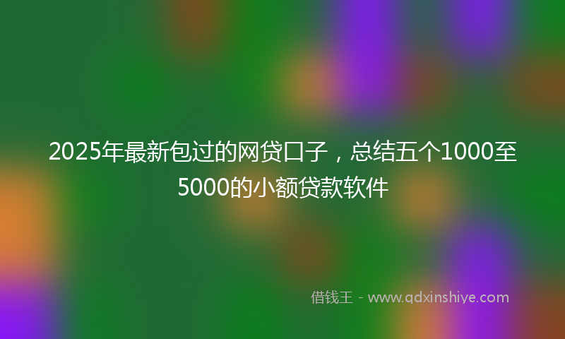 2025年最新包过的网贷口子，总结五个1000至5000的小额贷款软件