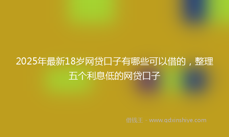 2025年最新18岁网贷口子有哪些可以借的，整理五个利息低的网贷口子