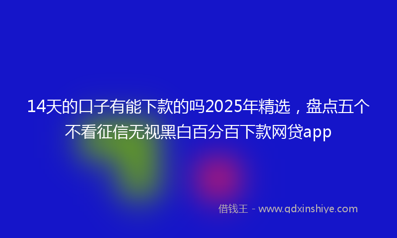 14天的口子有能下款的吗2025年精选，盘点五个不看征信无视黑白百分百下款网贷app