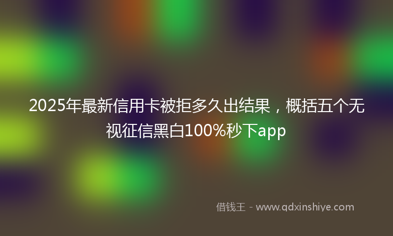 2025年最新信用卡被拒多久出结果，概括五个无视征信黑白100%秒下app