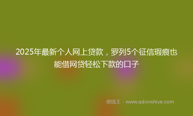 2025年最新个人网上贷款，罗列5个征信瑕疵也能借网贷轻松下款的口子